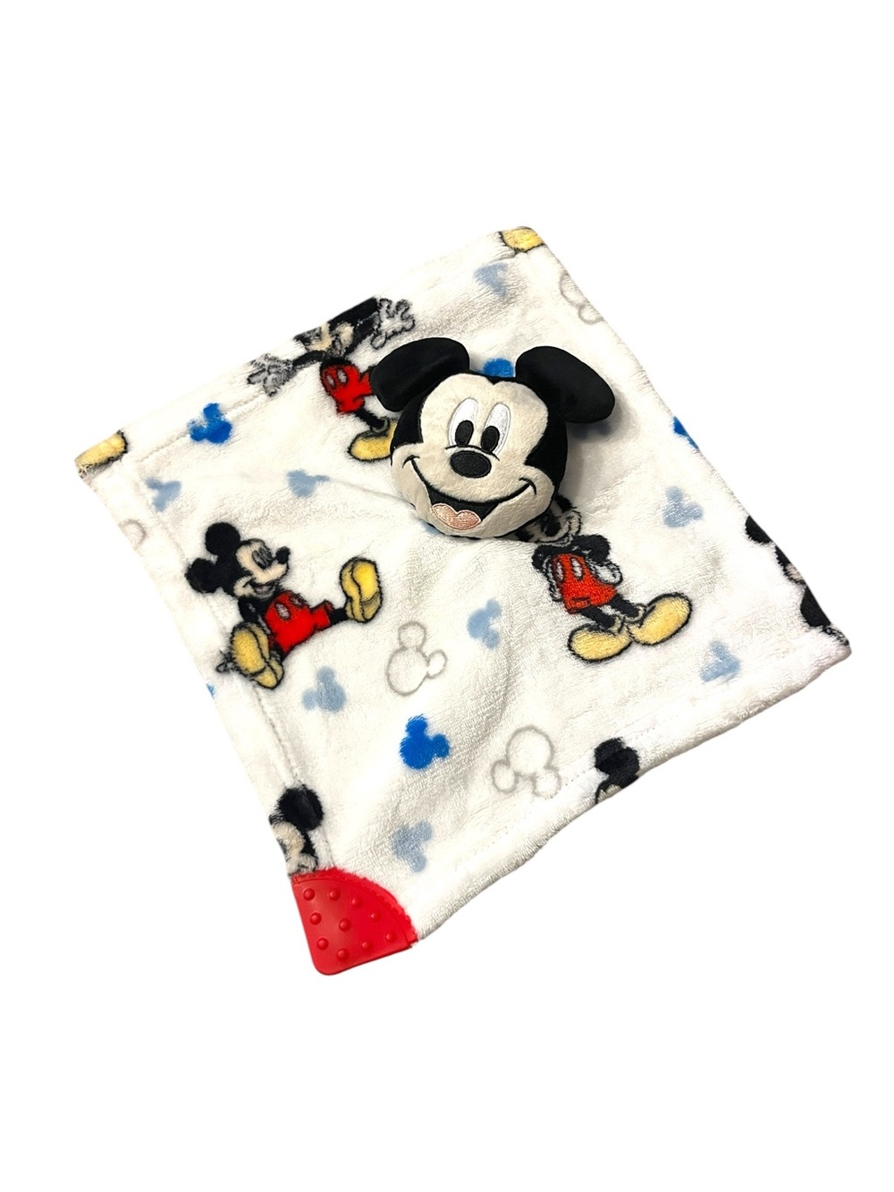 Disney Baby Mickey Mouse Plush Security Blanket Lovey with Black & Red Accent